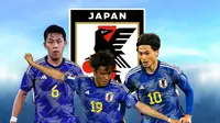 Ilustrasi - Pemain Timnas Jepang yang main di Eropa (Bola.com/Adreanus Titus)