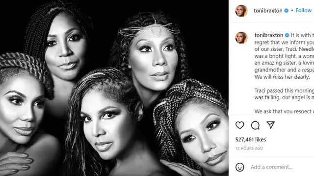 Unggahan Toni Braxton. (Instagram/ tonibraxton)