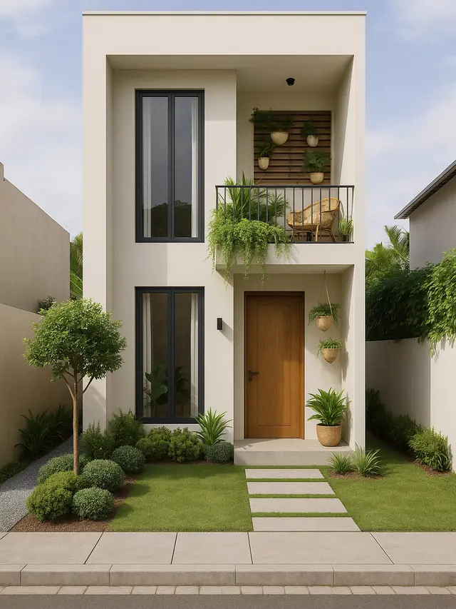 Desain Rumah Sederhana Tapi Mewah di Lahan Sempit dengan Taman Kecil