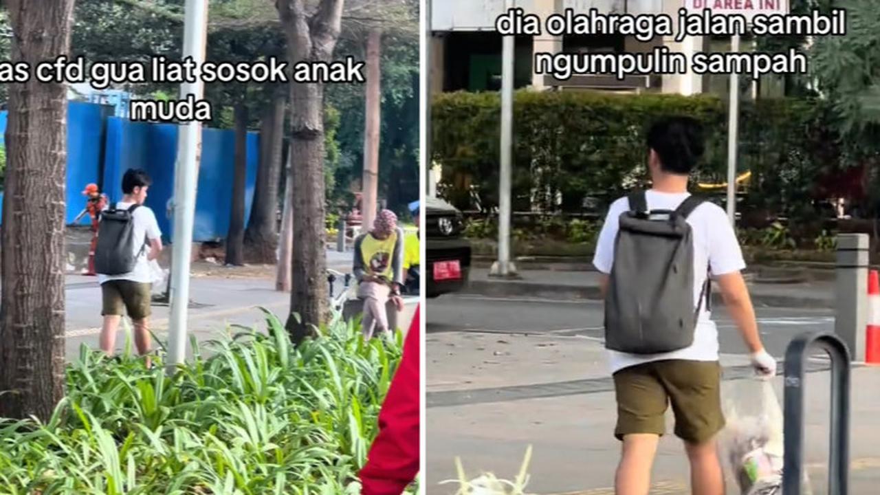 Pria Ini Sengaja Pungut Sampat saat CFD, Aksinya Viral Banjir Pujian