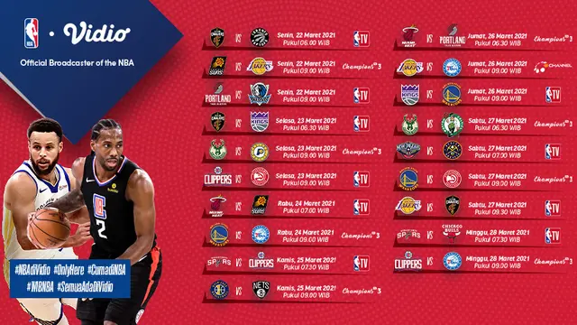 Jadwal NBA 2020/2021 pekan ke-14
