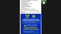 Cek Fakta: Hoaks Link Pelaporan Program Pemulihan Korban Penipuan Online