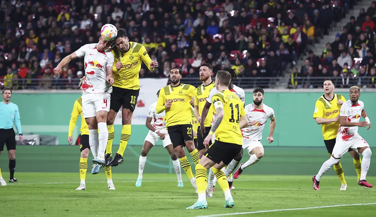 Gol RB Leipzig dicetak oleh Timo Werner (22') dan Willi Orban (90'). (Jan Woitas/dpa via AP)
