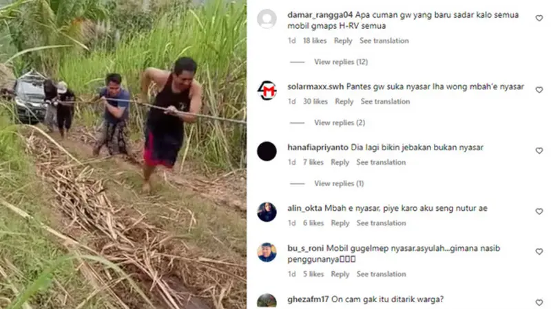 Viral Mobil Google Maps Nyasar ke Sawah Sampai Dikerek Warga, Netizen:  Pantes Sering Nyasar - Otomotif Liputan6.com