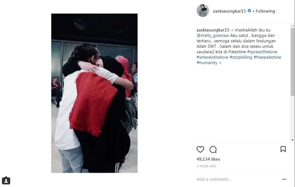Zaskia Sungkar salut dengan Melly Goeslaw (Foto: Instagram)