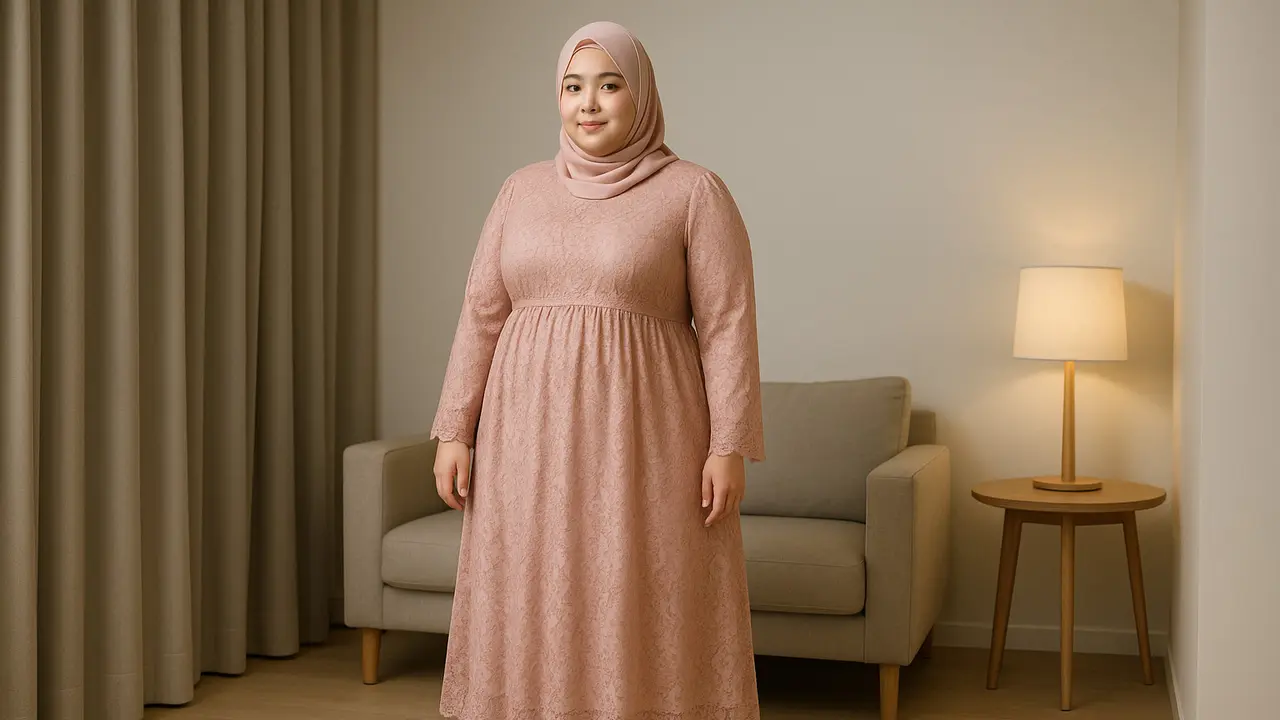 Model Dress Brokat Empire Waist untuk Orang Plus Size/via ChatGPT