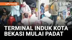 PEMUDIK TUJUAN SUMATERA DI TERMINAL INDUK KOTA BEKASI MULAI PADAT