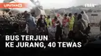 Kecelakaan tragis menimpa sebuah bus penuh penumpang di jalan Pakistan. Bus menabrak tiang jembatan lalu terjun ke jurang, sedikitnya 40 penumpang tewas akibat insiden ini.