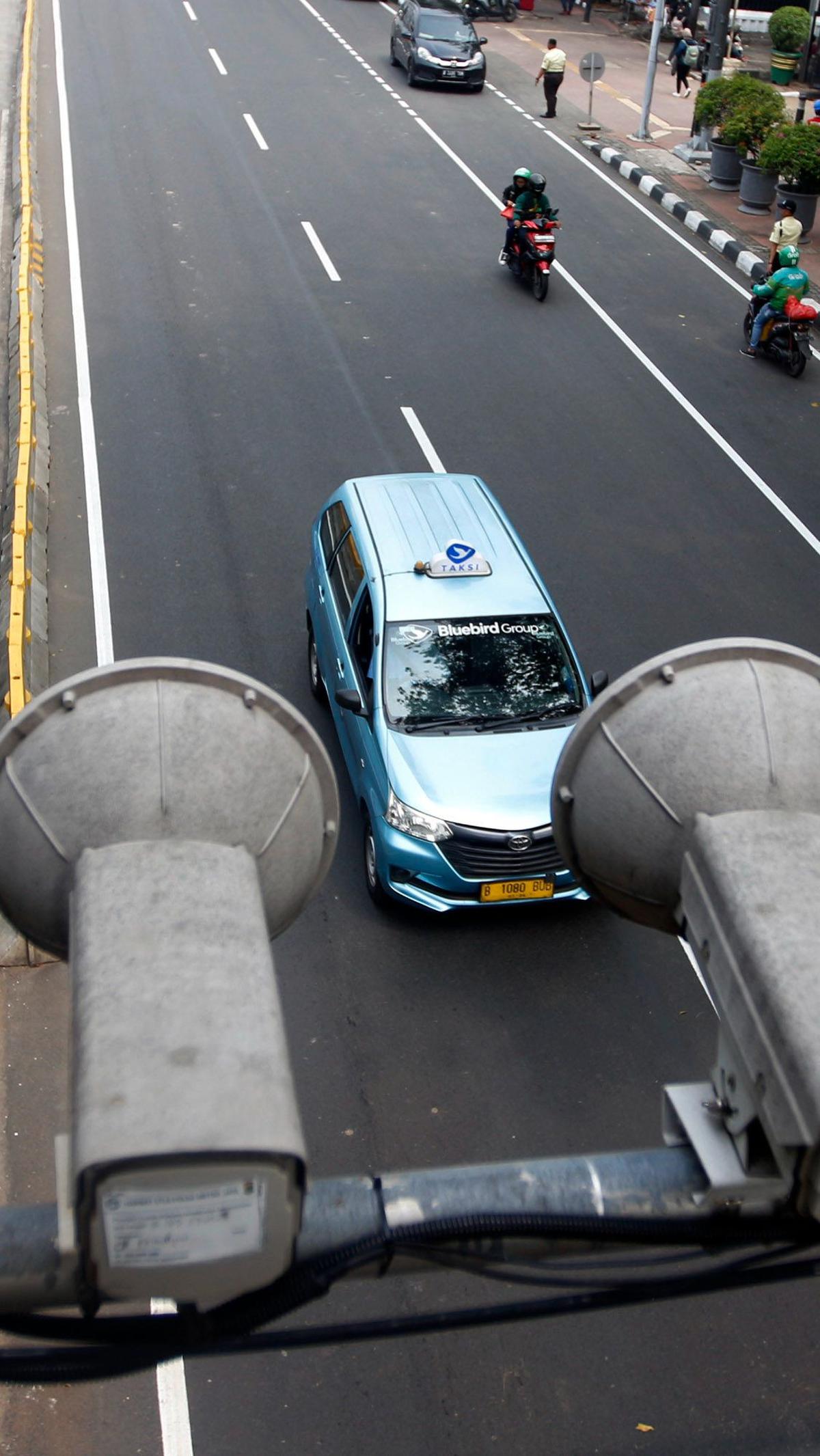 Jalan Medan Merdeka Barat di Kawasan Monas pada Selasa (25/7/2023) yang terpantau relatif lebih tertib dibandingkan dengan jalan lain yang tidak dilengkapi ETLE.