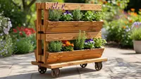 10 Desain Kebun Mini Portable dengan Rak Roda, Solusi Praktis Berkebun di Lahan Sempit