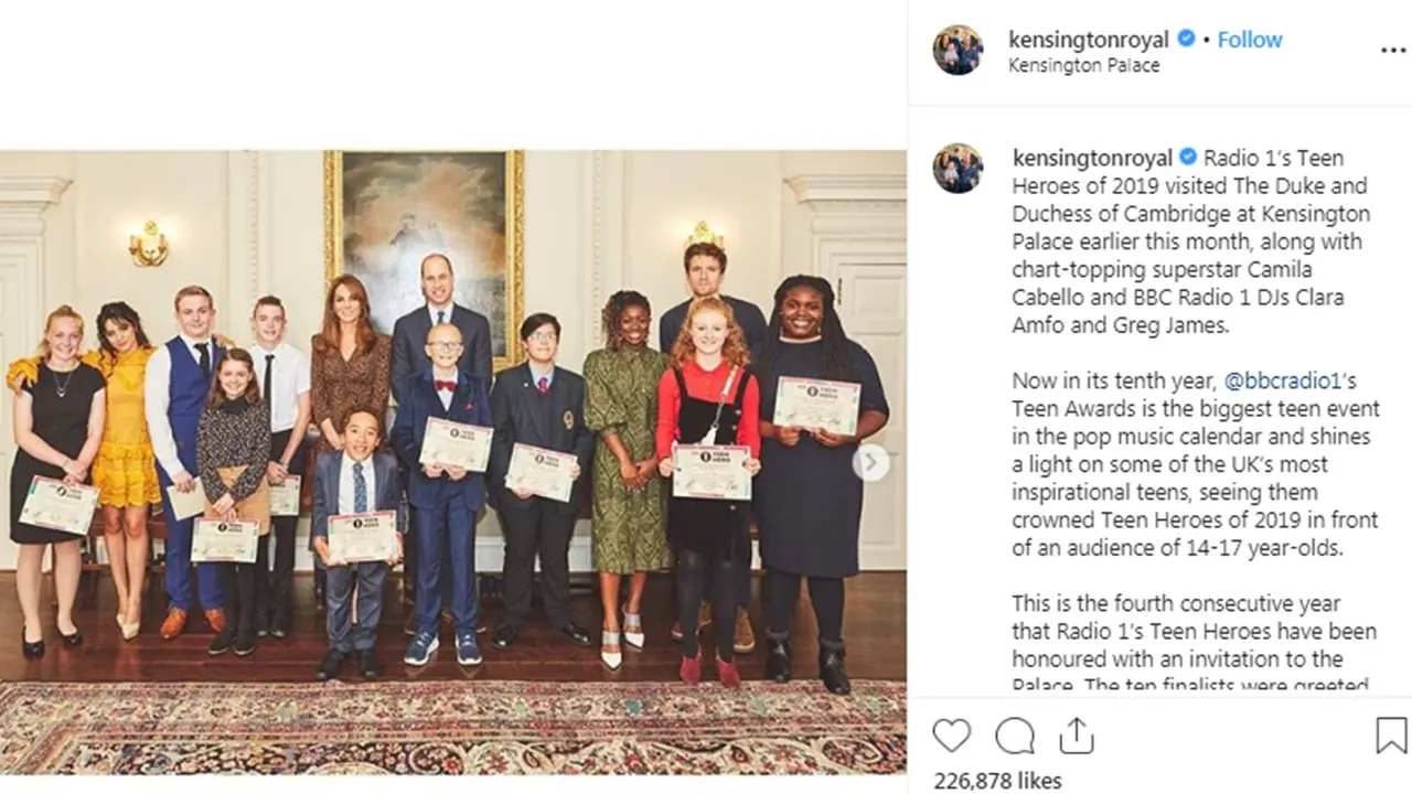 Camila Cabello, Kate Middleton, dan Pangeran William