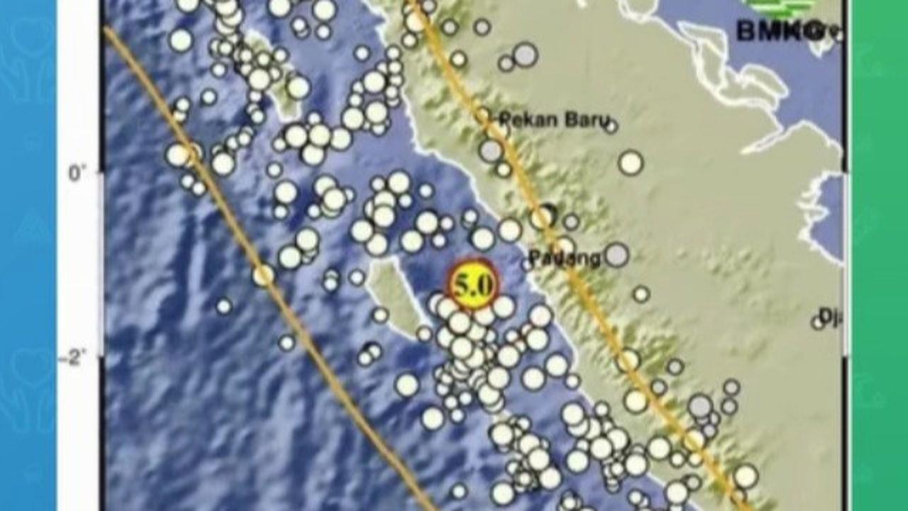 Gempa 5.0 Magnitudo Guncang Pariaman Sumbar, Geteran Terasa Hingga ke Padang