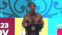 Presiden Jokowi dalam pembukaan Musyawarah Nasional Himpunan Pengusaha Muda Indonesia (Hipmi) di Solo (dok: arief)