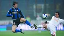 Maxwell memperkuat Inter Milan dari 2006 hingga 2009. Ia memenangi tiga gelar Serie A dan tampil reguler sebagai bek kiri. (AFP/Giuseppe Cacace)