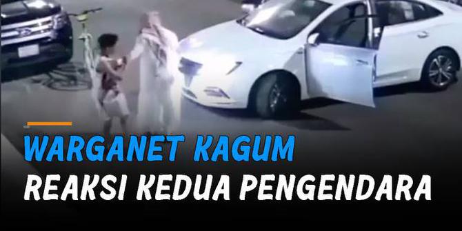 VIDEO: Tabrakan Sepeda vs Mobil, Warganet Kagum Reaksi Kedua Pengendara