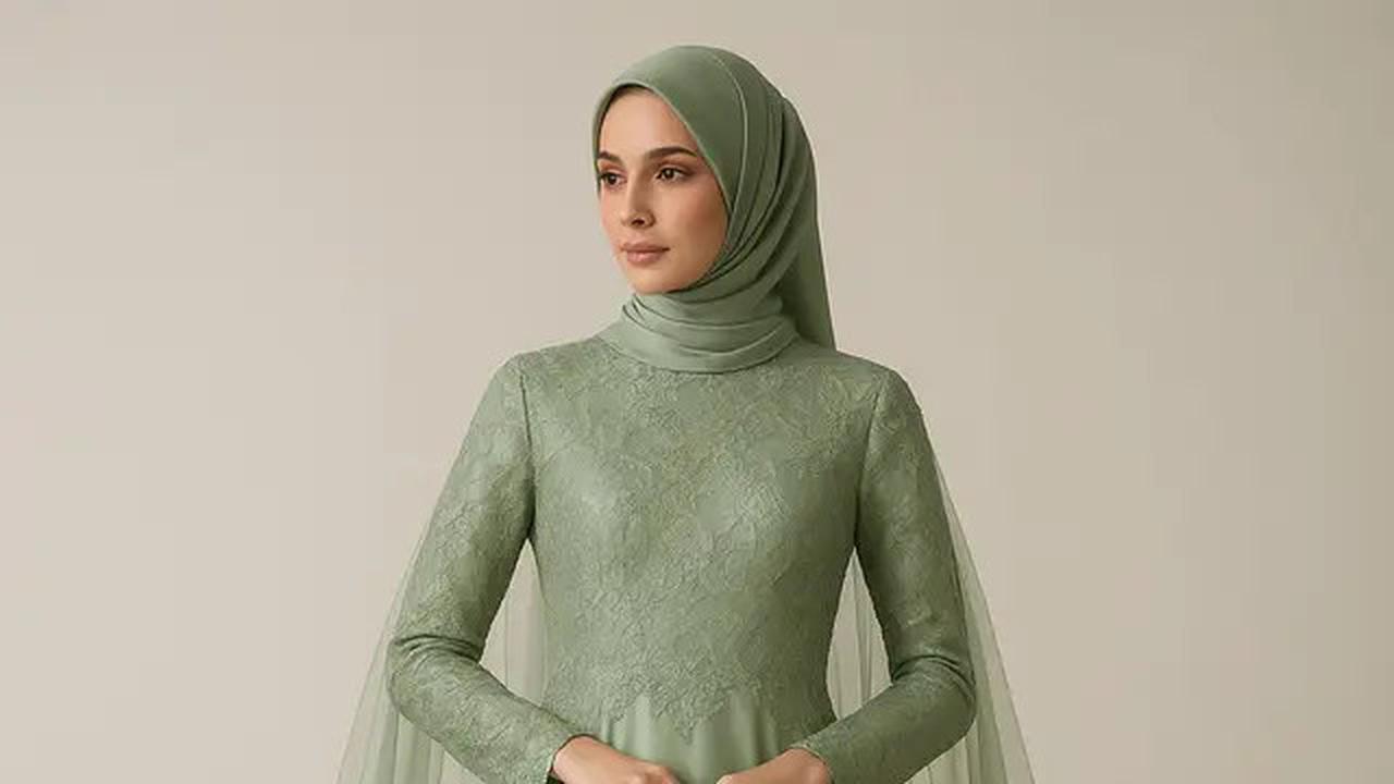 5 Gaya Hijab Islami yang Cocok Dipadukan dengan Gamis Brokat Warna Sage