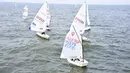 Memasuki hari kedua pelaksanaan Indonesia Regatta Series I dan Kejuaraan Nasional (Kejurnas) Layar 2026, TNI AL terus memberikan dukungan penuh terhadap jalannya perlombaan yang berlangsung di Indonesian National Sailing Center, Jakarta Utara, Sabtu (9/5). (Dok. Dispen AL)