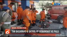 Tim Basarnas dan Satpol PP berangkat dari Pelabuhan Amurang dengan mengunakan kapal KPLLP menuju Palu, Sulawesi Tengah.