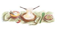 Google Doodle Merayakan Papeda: Bubur Sagu yang Menjadi Warisan Budaya dan Makanan Sehat Indonesia Timur. (Doc: Google Doodle)