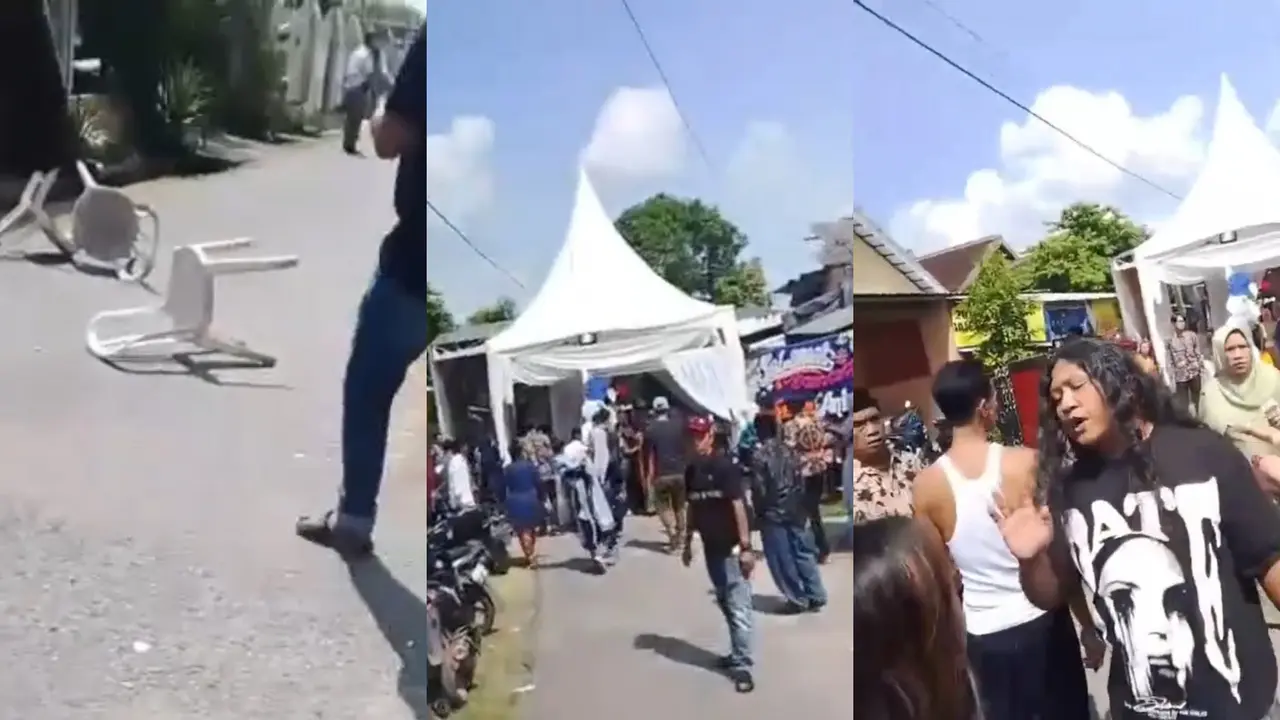 Viral! Warga Halangi Polisi Tangkap Buronan Begal di Pesta Pernikahan, Petugas Dilempari Batu hingga Pelaku Kabur