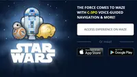 Sekarang C-3PO bisa jadi navigator di Waze (sumber; Waze.com)