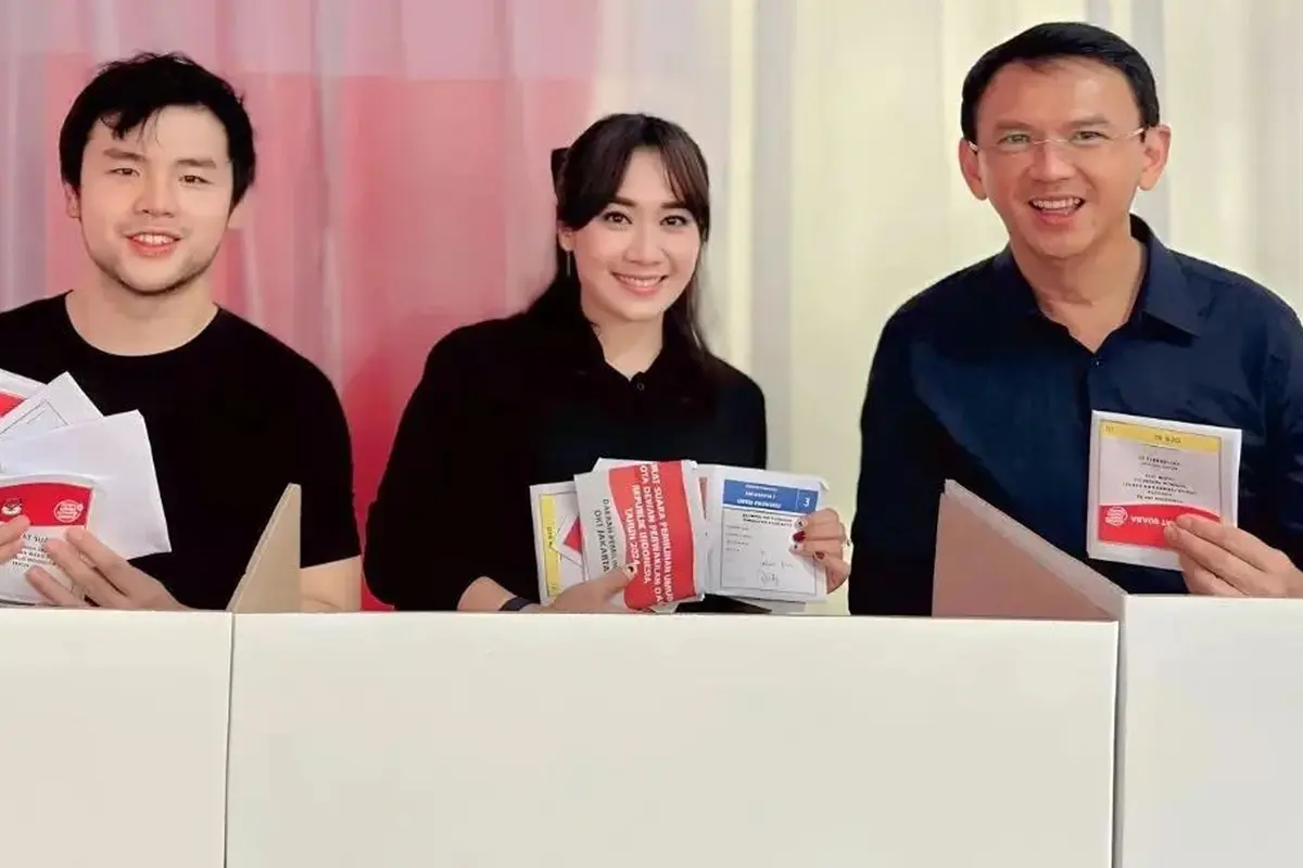 Keluarga Ahok saat coblosan