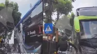 Polisi Militer TNI AD Murka Ada Bus Nekat Lawan Arah Bikin Macet, Nyali Sopir Menciut. Instagram/infokomando.official©2023 Merdeka.com