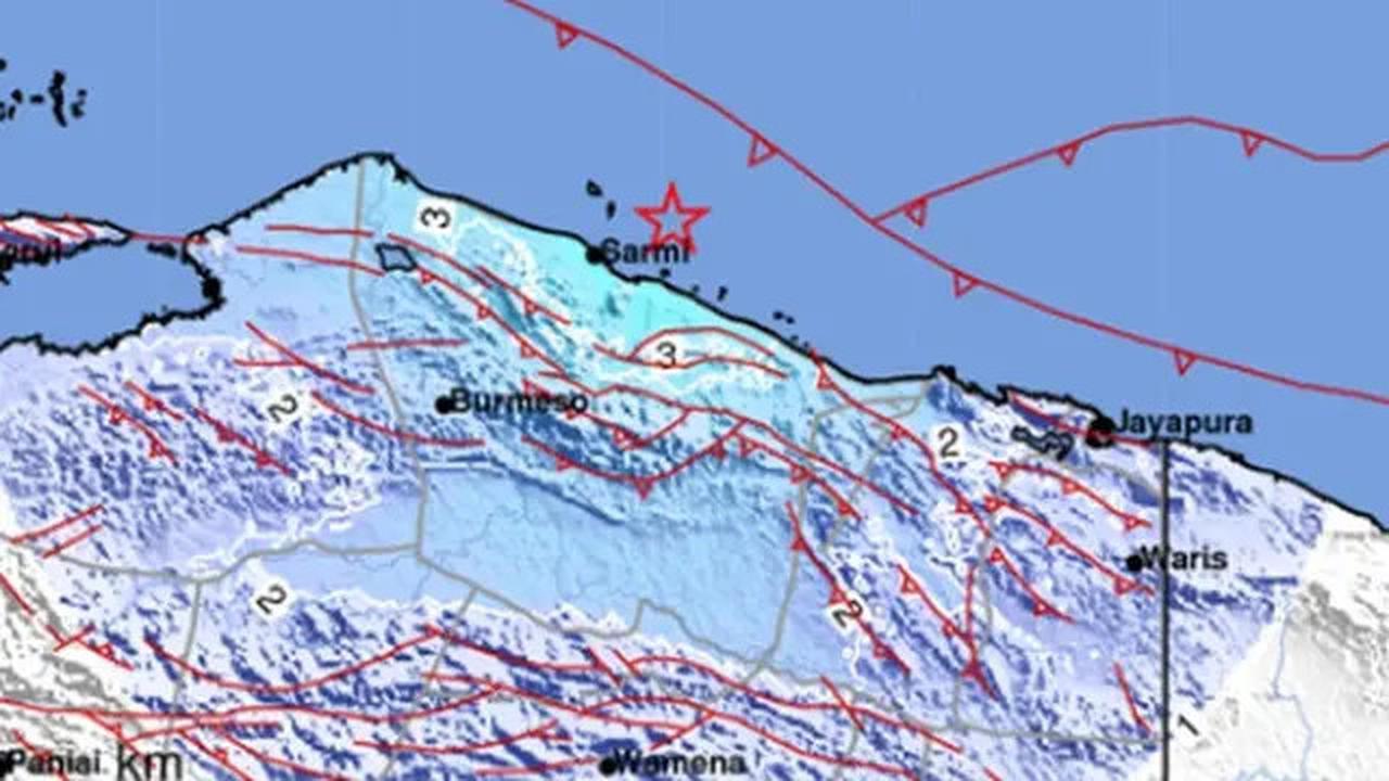 Gempa Magnitudo  5,1 Mengguncang Sarmi Papua