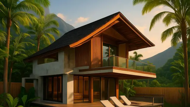 Konsep Villa Bali, Sentuhan Tropis di Pegunungan
