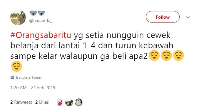 orang sabar itu (foto: @naaadda_)