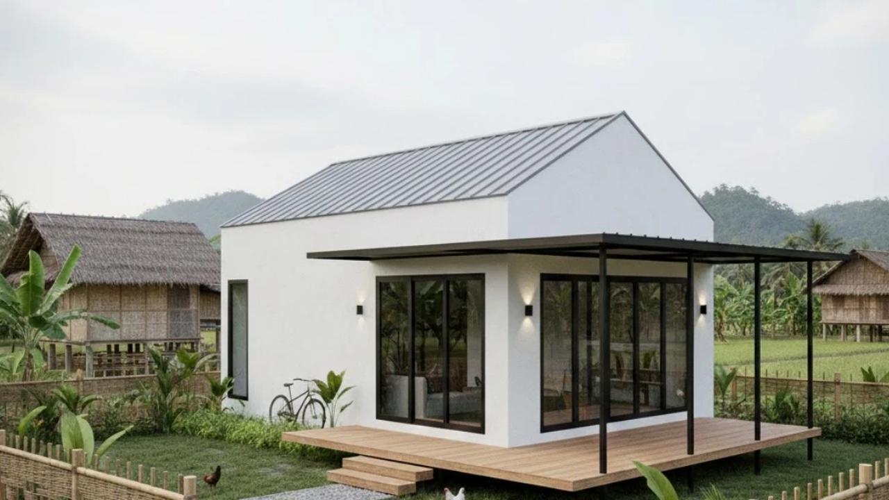 Ilustrasi Rumah Minimalis di Kampung