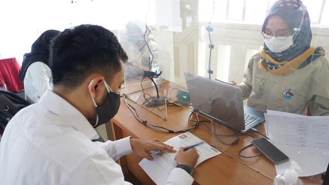 Peserta Tes SKD CPNS 2021 di Kemenko Kemaritiman dan Investasi.