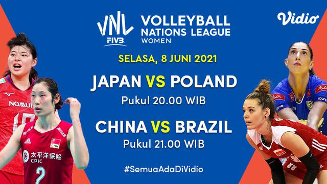Live Streaming Volleyball Nations Legaue 2021 Selasa 8 Juni 2021 di Vidio