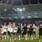 Para pemain Jerman merayakan kemenangan setelah mengalahkan Luksemburg dalam pertandingan kualifikasi Piala Dunia 2026 zona Eropa Grup A di Stadion Luksemburg, Luksemburg, Sabtu (15-11-2025) dini hari WIB. (JOHN THYS/AFP)