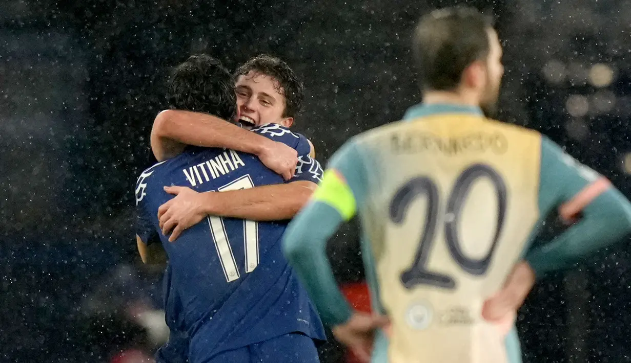Berkat hasil ini, PSG naik ke peringkat 22 klasemen dengan poin 10. Sementara itu, Man City harus turun ke peringkat 25 dengan poin 8. (AP Photo/Thibault Camus)