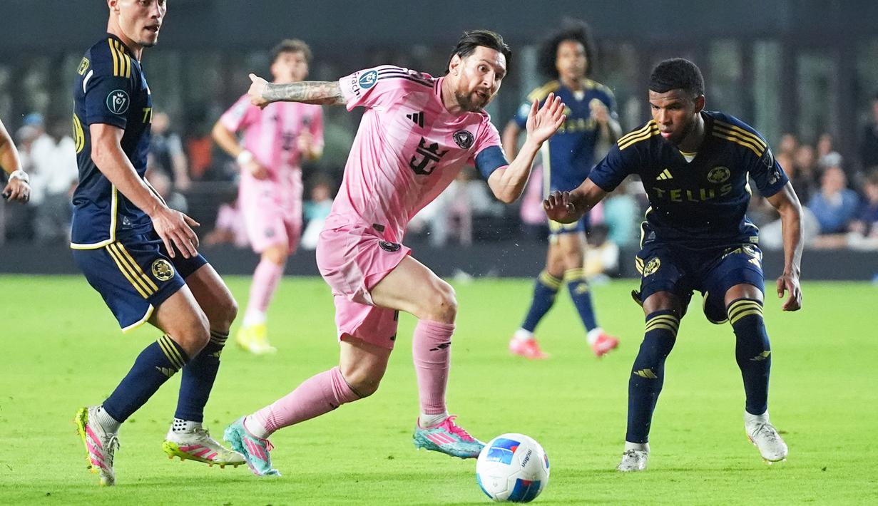 Bermain di depan pendukung sendiri, Stadion Chase, Kamis (1/5/2025), Inter Miami tumbang dengan skor telak 1-3. (AP Photo/Lynne Sladky)