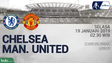 Jadwal Piala FA, Chelsea vs Manchester United. (Bola.com/Dody Iryawan)