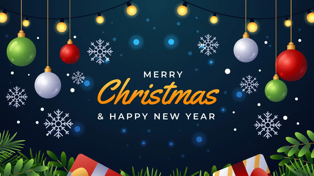 Ilustrasi Selamat Natal dan Tahun Baru