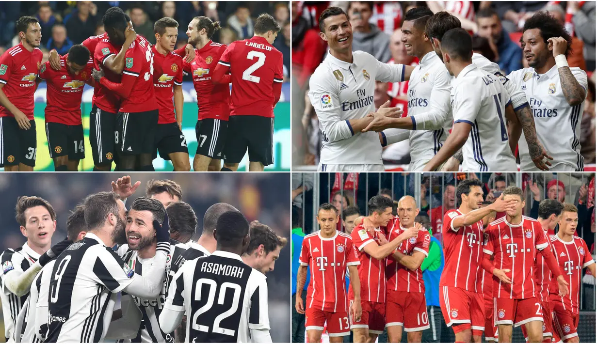 Berikut ini 10 klub sepak bola terkaya di dunia pada tahun 2018. Manchester United teratas dan Real Madrid di posisi ke dua. (Foto- foto Kolase AP, AFP dan EPA).