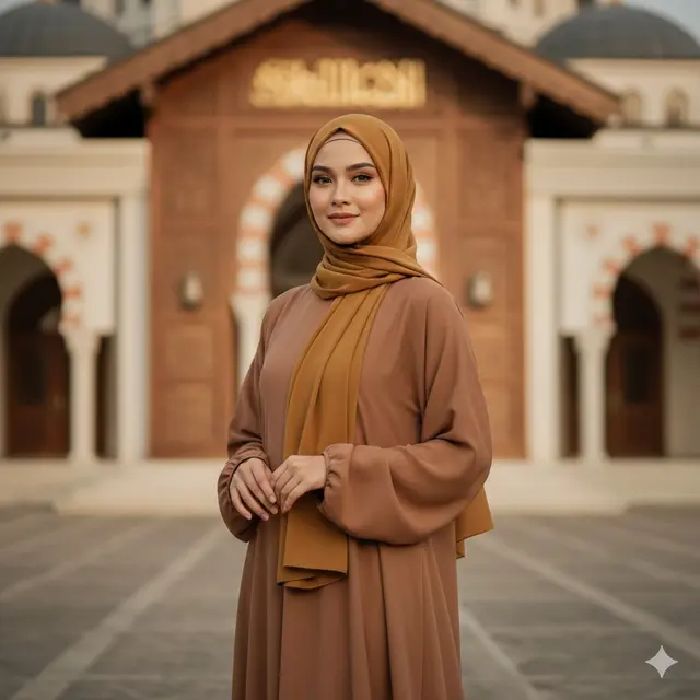 Warna Hijab yang Cocok untuk Gamis Earth Tone