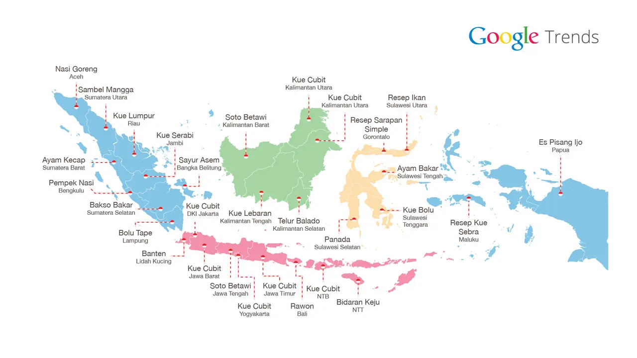 Peta Pencarian Makanan Indonesia di Google 0815