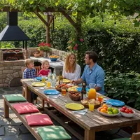 Area BBQ Menyatu dengan Kebun. (AI Generated)