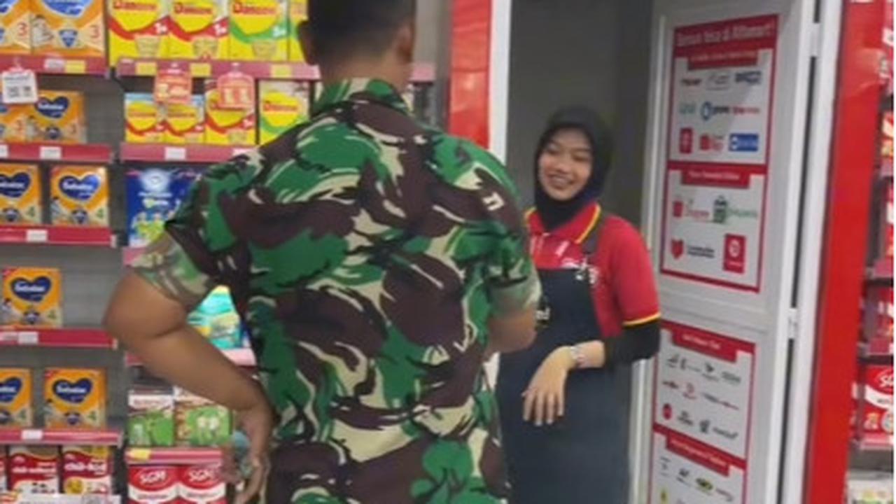 Momen Anggota TNI Kunjngi Minimarket Tempat Putrinya Bekerja Viral, Kebersamaannya Curi Perhatian