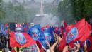 PSG akhirnya mencatatkan sejarah besar untuk pertama kalinya sukses menjuarai Liga Champions 2024/2025. (AP Photo/Aurelien Morissard)