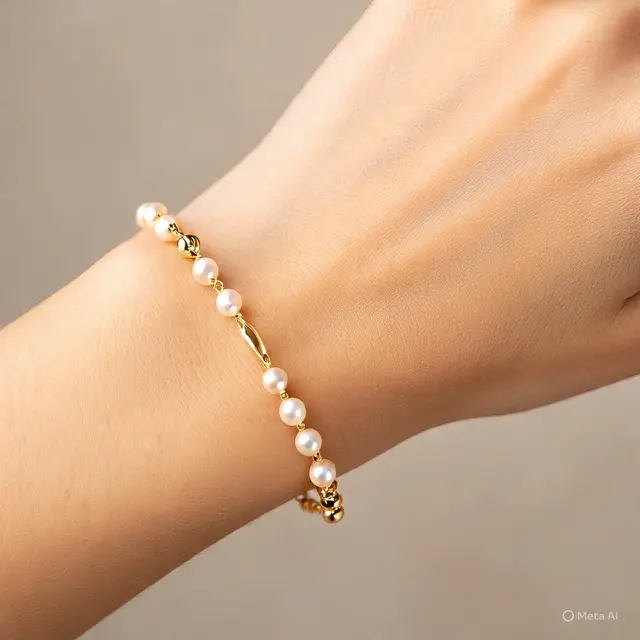 Referensi Model Gelang Emas Kombinasi Manik-Manik