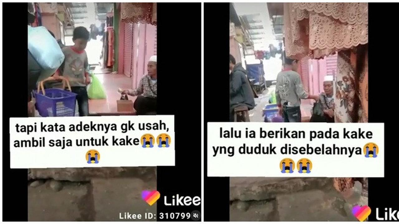 Aksi Bocah Penjual Gorengan Ini Beri Dagangannya ke Seorang Kakek ini Bikin Haru