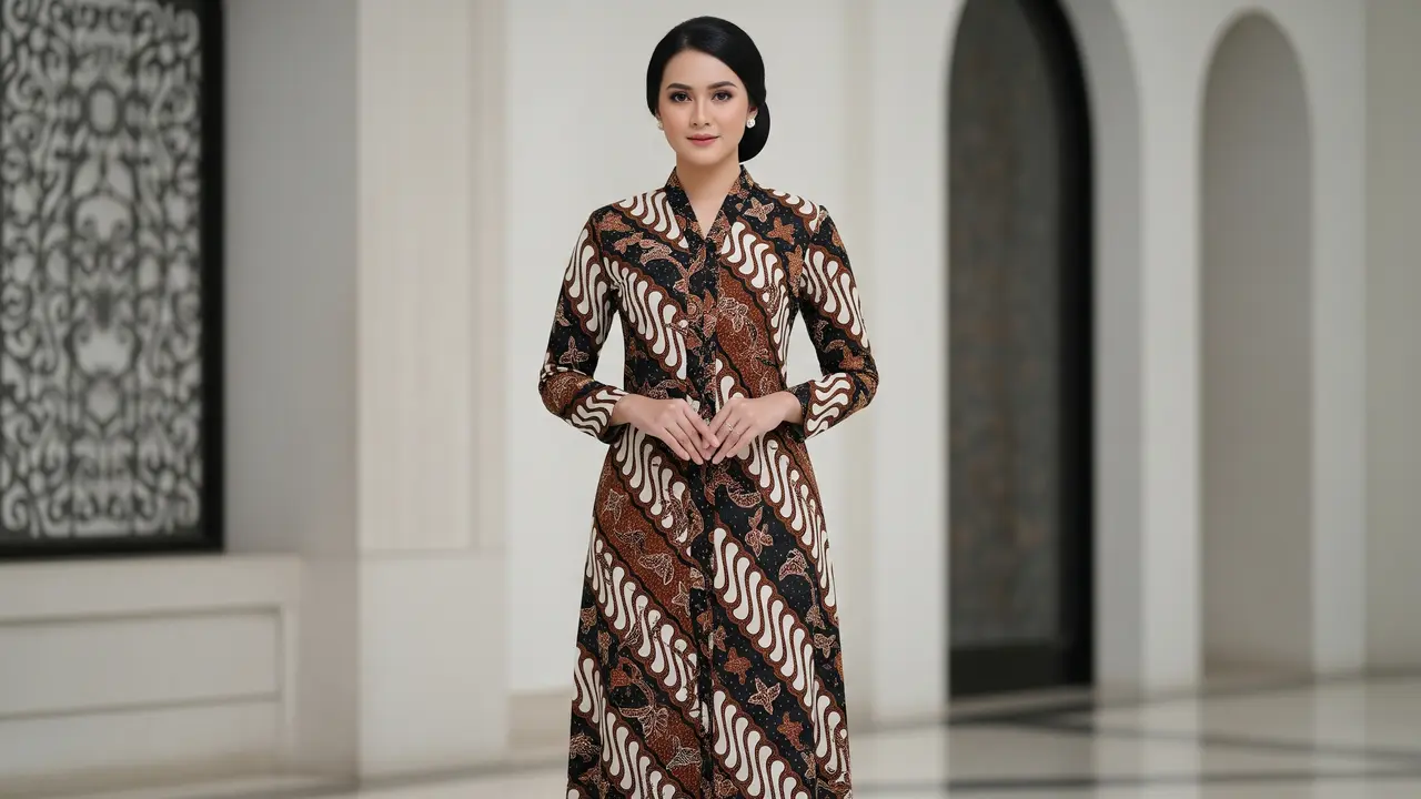 Inspirasi Gamis Batik Motif Parang untuk Seragam Organisasi Wanita Resmi