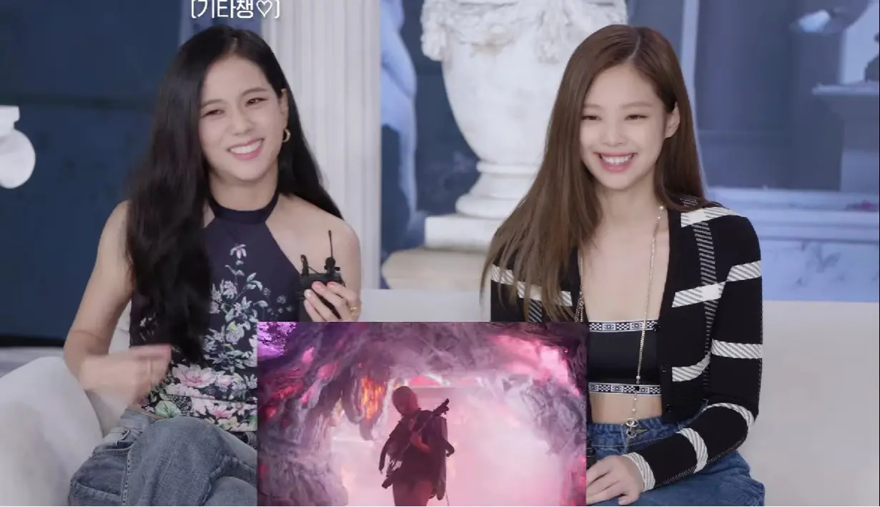 Blackpink nonton MV Pink Venom. (Foto: Tangkapan Layar YouTube/ Blackpink)