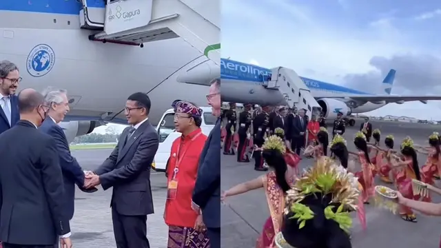 Sandiaga Uno Sambut Presiden Argentina Dengan Tari Pendet