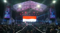 Gelora dukungan untuk Ganjar Pranowo-Mahfud Md tersebut melalui Pesta Rakyat Ganjar-Mahfud #15 di Lapangan Krida Nusantara, Kabupaten Cilacap, Jawa Tengah, pada Jumat (17/11/2023). (Ist)